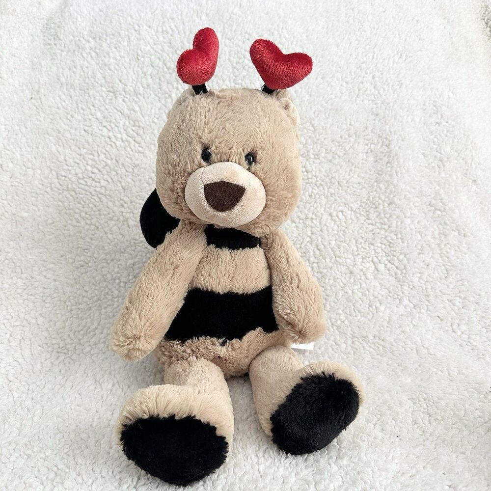 Aurora World Jane Bee Bear Heart Valentines Stuffed Teddy Bear Plush 16”